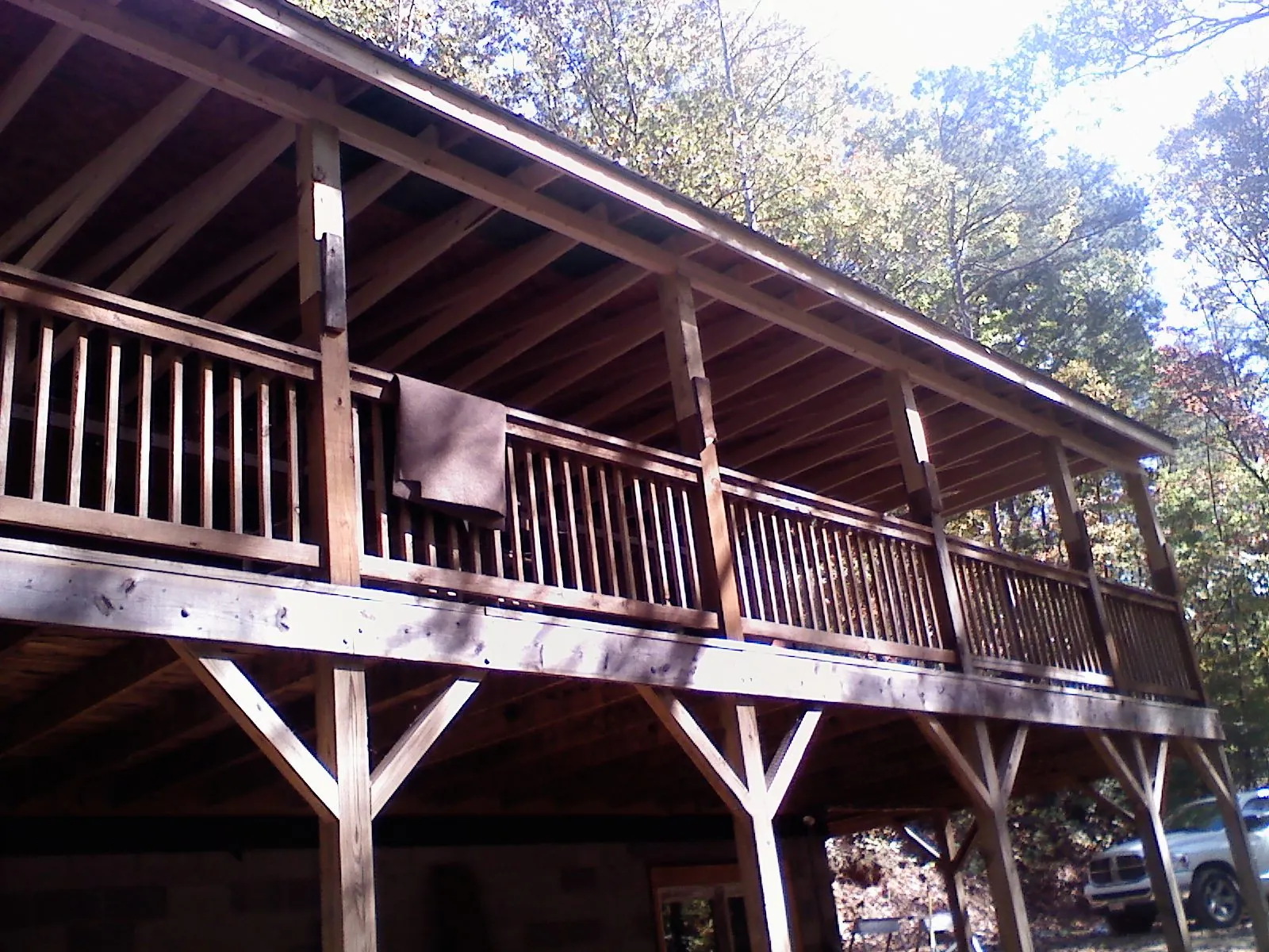 Timber framing under a new elevated porch and deck — Roof Leak Repair in Stony Point by Roofing Brothers